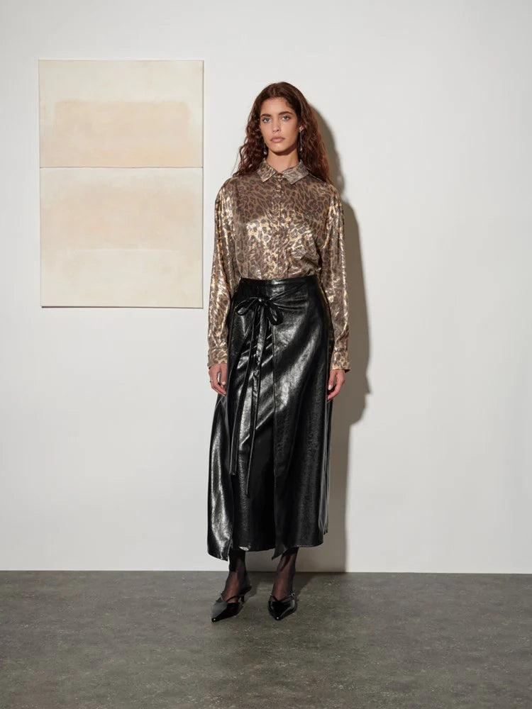 Louise Midi Skirt - Coal Black