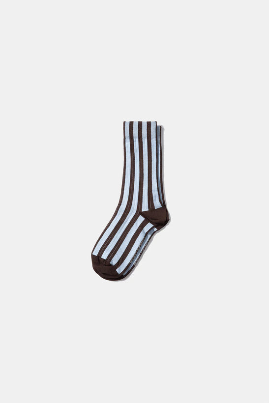Striped Socks - Blue/Plain Chocolate