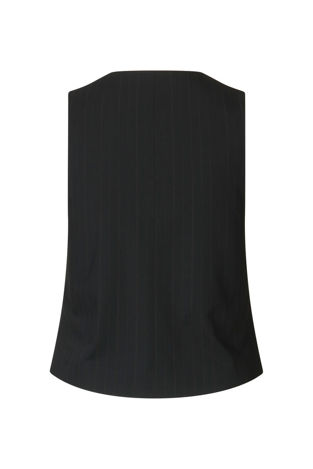 Saramona Vest -  Black Pinstripe