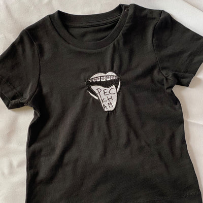 Peckham Mouth Baby Tee - Black