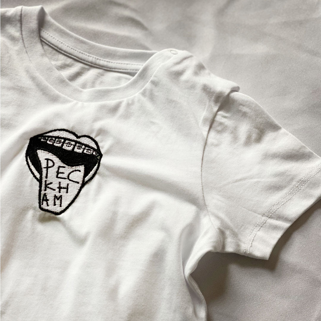 Peckham Mouth Baby Tee - White