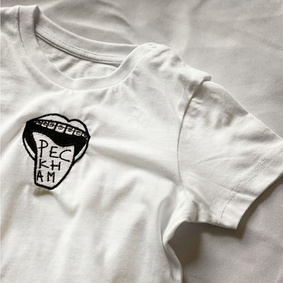 Peckham Mouth Baby Tee - White