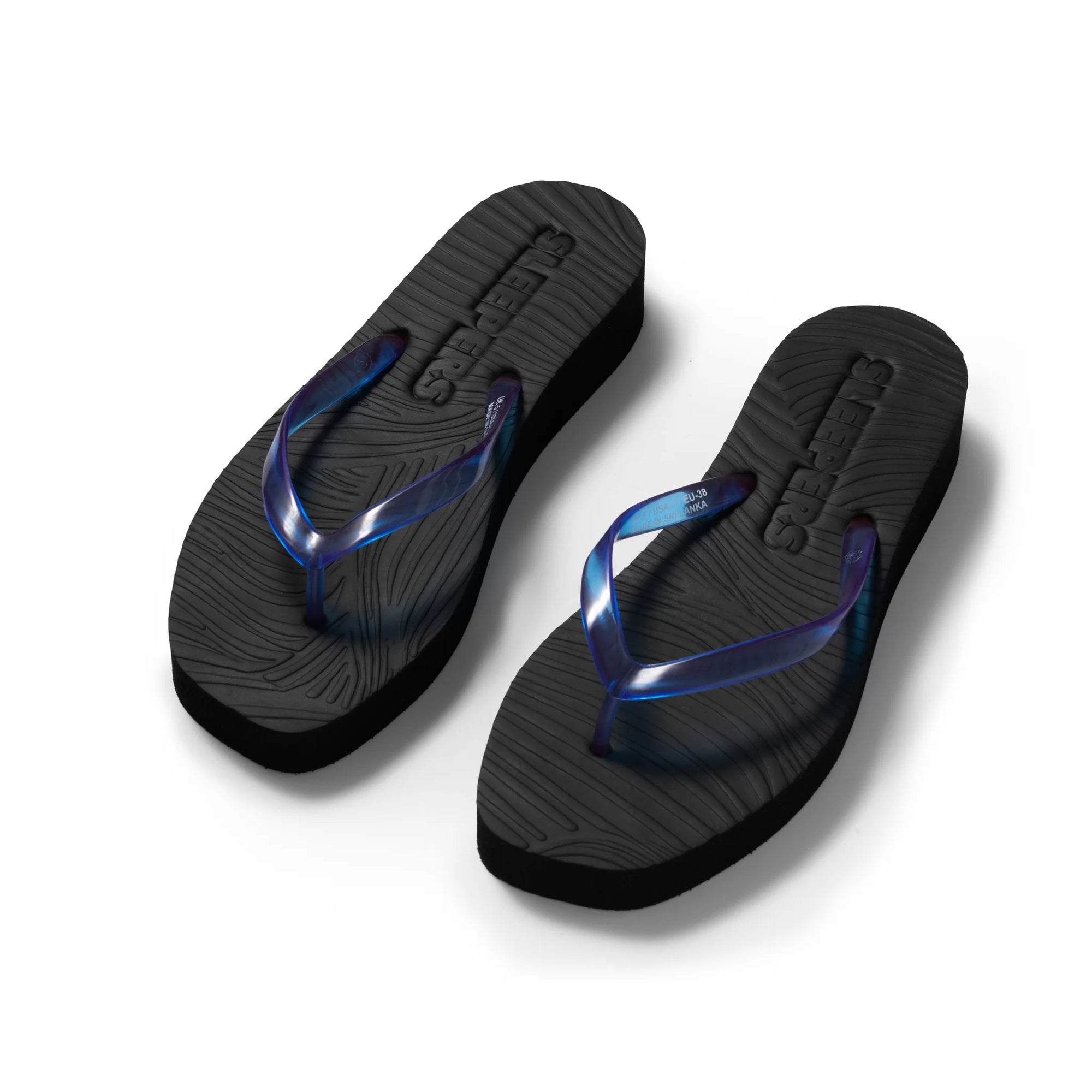 Tapered Platform Flip Flop - Black Luminous Transparent