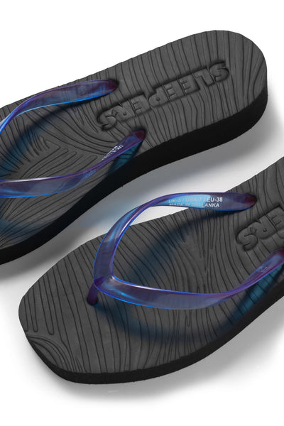 Tapered Platform Flip Flop - Black Luminous Transparent