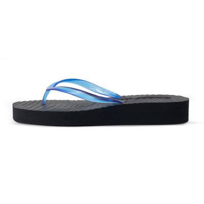 Tapered Platform Flip Flop - Black Luminous Transparent