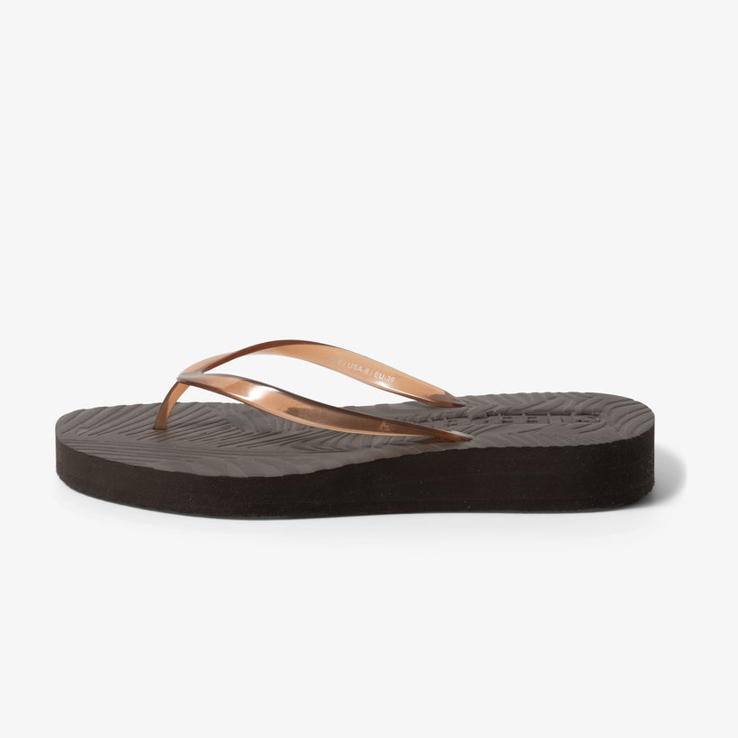 Tapered Platform Flip Flop - Brown Transparent