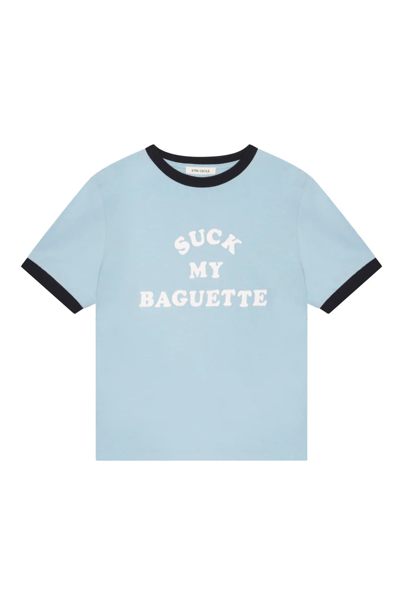 Suck my Baguette Ringer T-Shirt - Blue