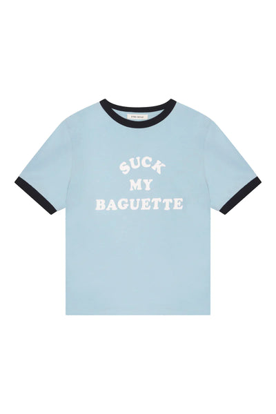Suck my Baguette Ringer T-Shirt - Blue
