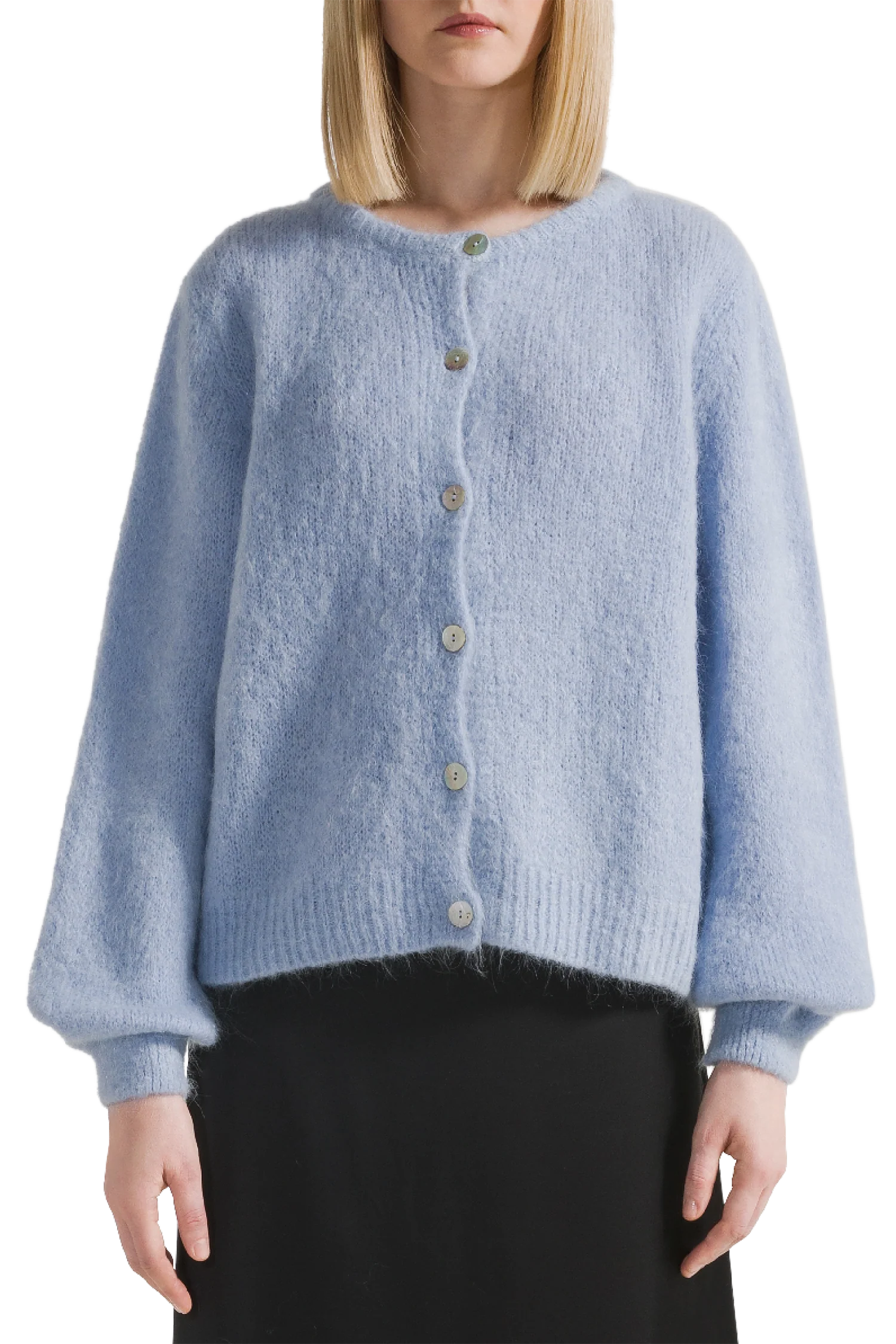 Susan Alpaca Cardigan - Light Blue