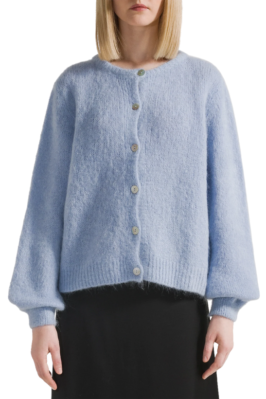Susan Alpaca Cardigan - Light Blue