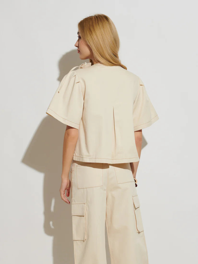 Asma Wrap Top - Ivory Cream