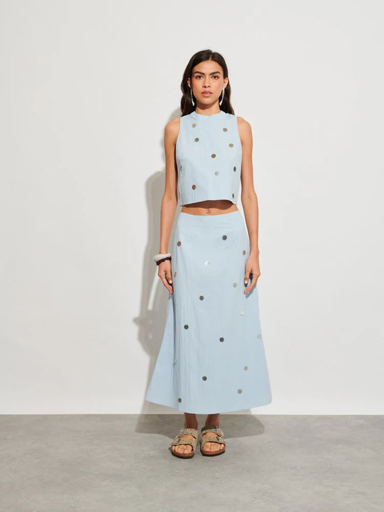 Solana Top - Pale Blue