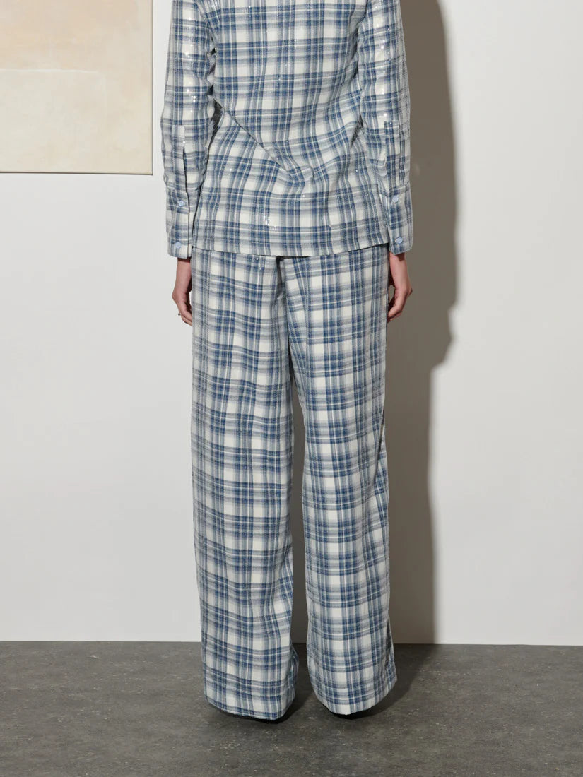 Maya Sequin Trousers - Cloud Blue