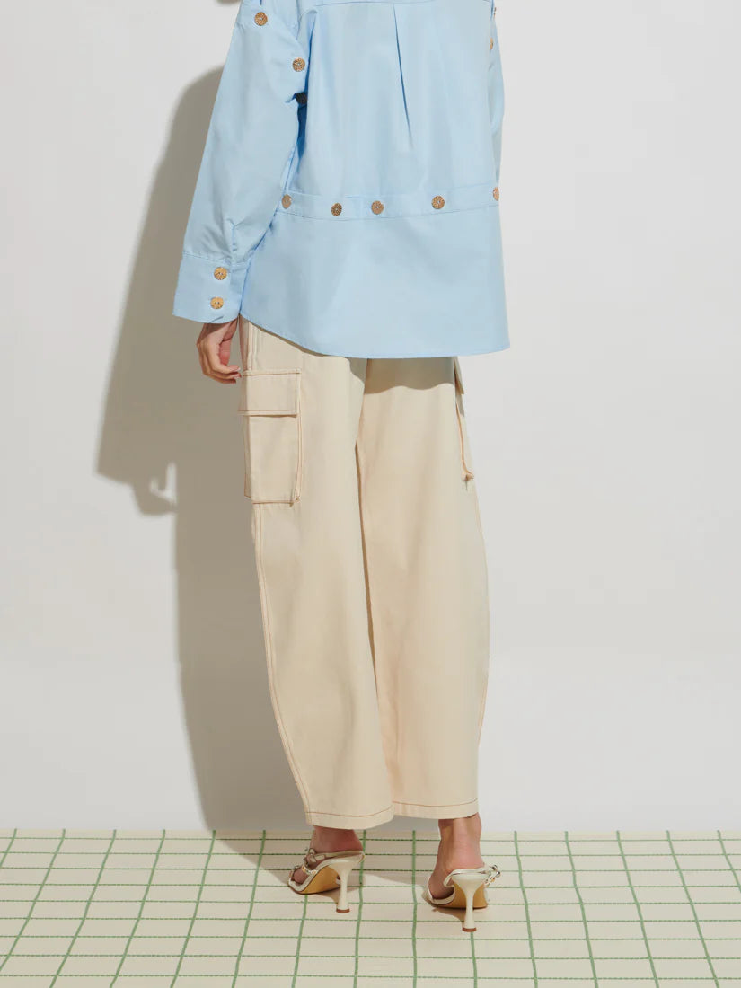 Asma Cargo Trousers - Ivory Cream