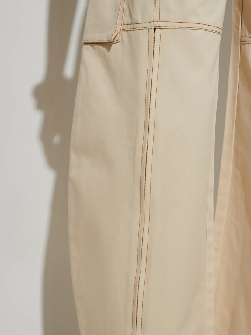 Asma Cargo Trousers - Ivory Cream