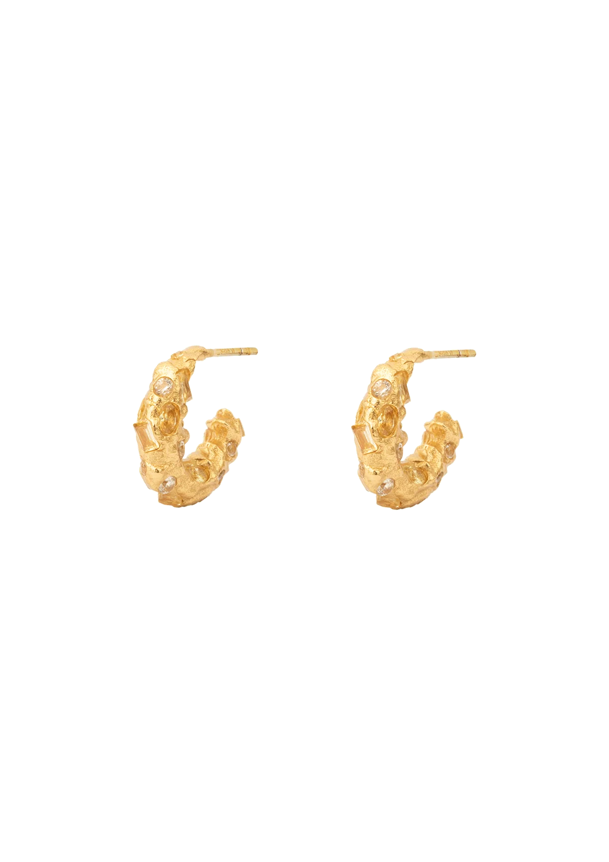 Trinket Gilded Hoop Earrings - Gold/Light Yellow