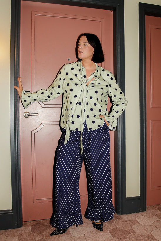 Corina Polka Dot Set - Green/Blue Melange