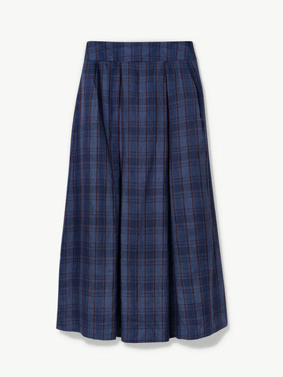 'NO MORE NOBODY' - Valery Maxi Skirt Organic Linen - Multi Check