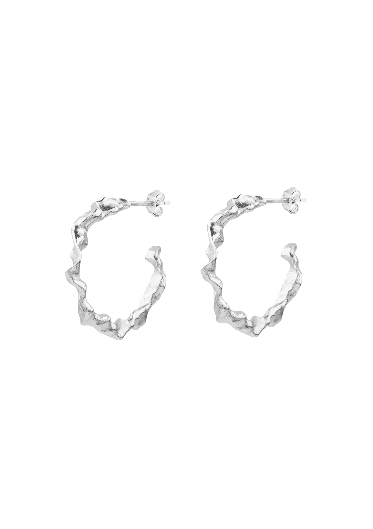 Shaman Hoop Earrings - Silver