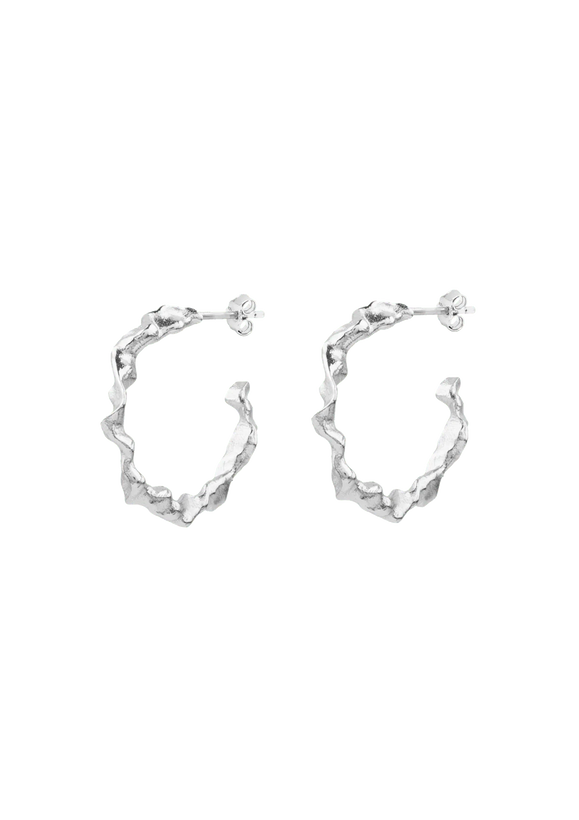 Shaman Hoop Earrings - Silver