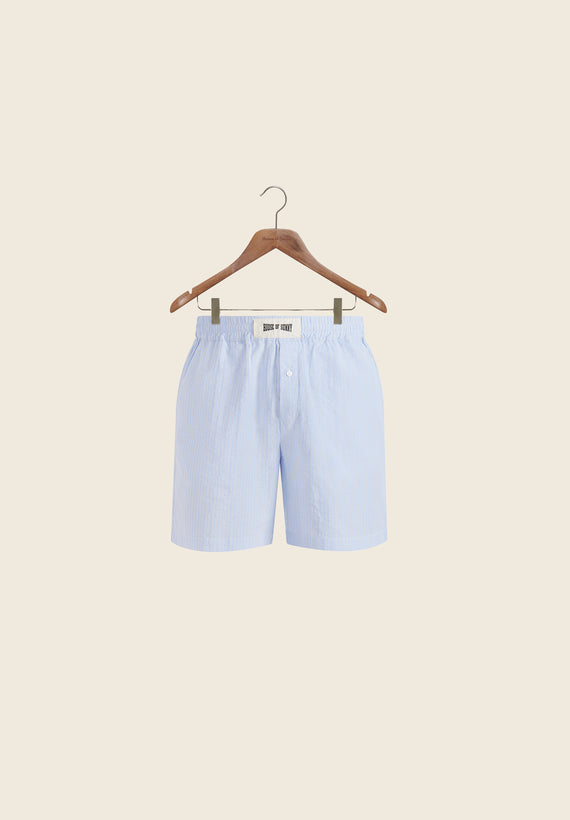 Seesucker Box Fit Shorts - Blue