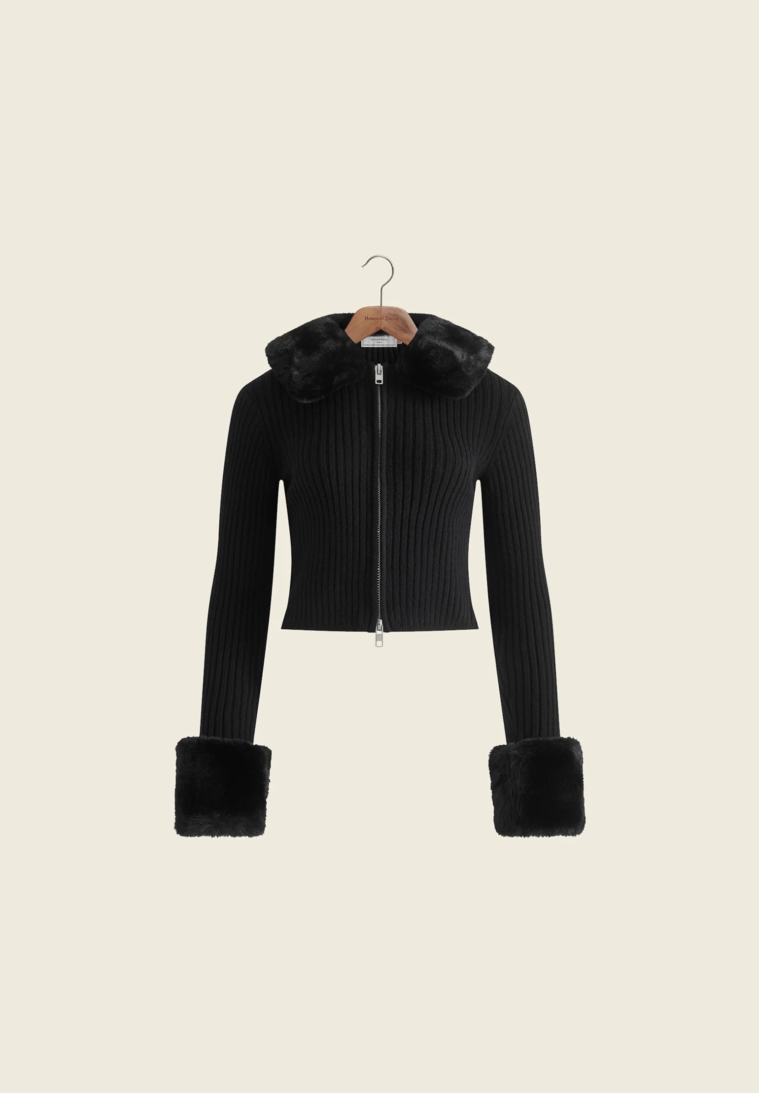 Peggy Cardigan with Zipper - Black