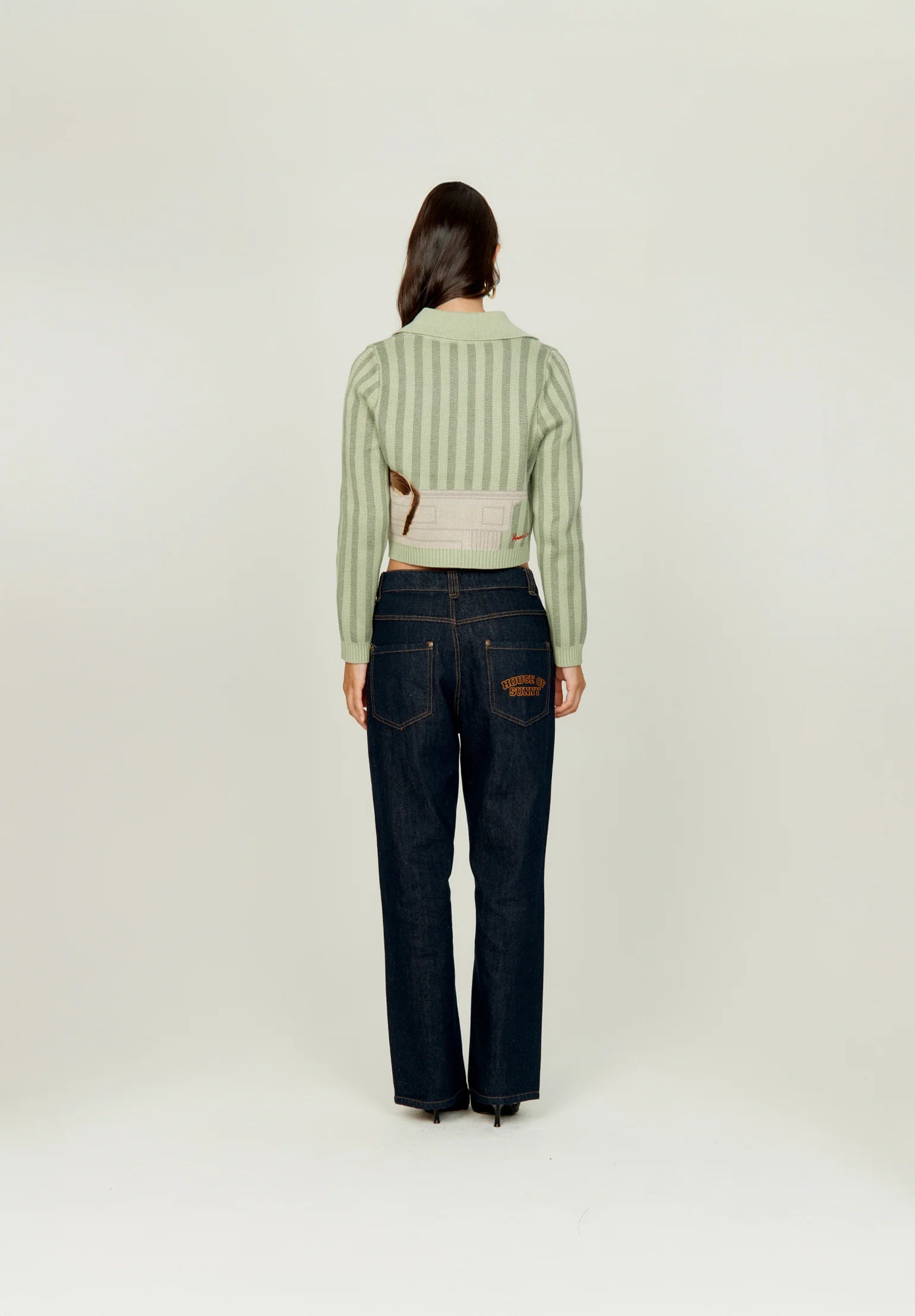 The Sleepy Cat Cardigan - Green Multi