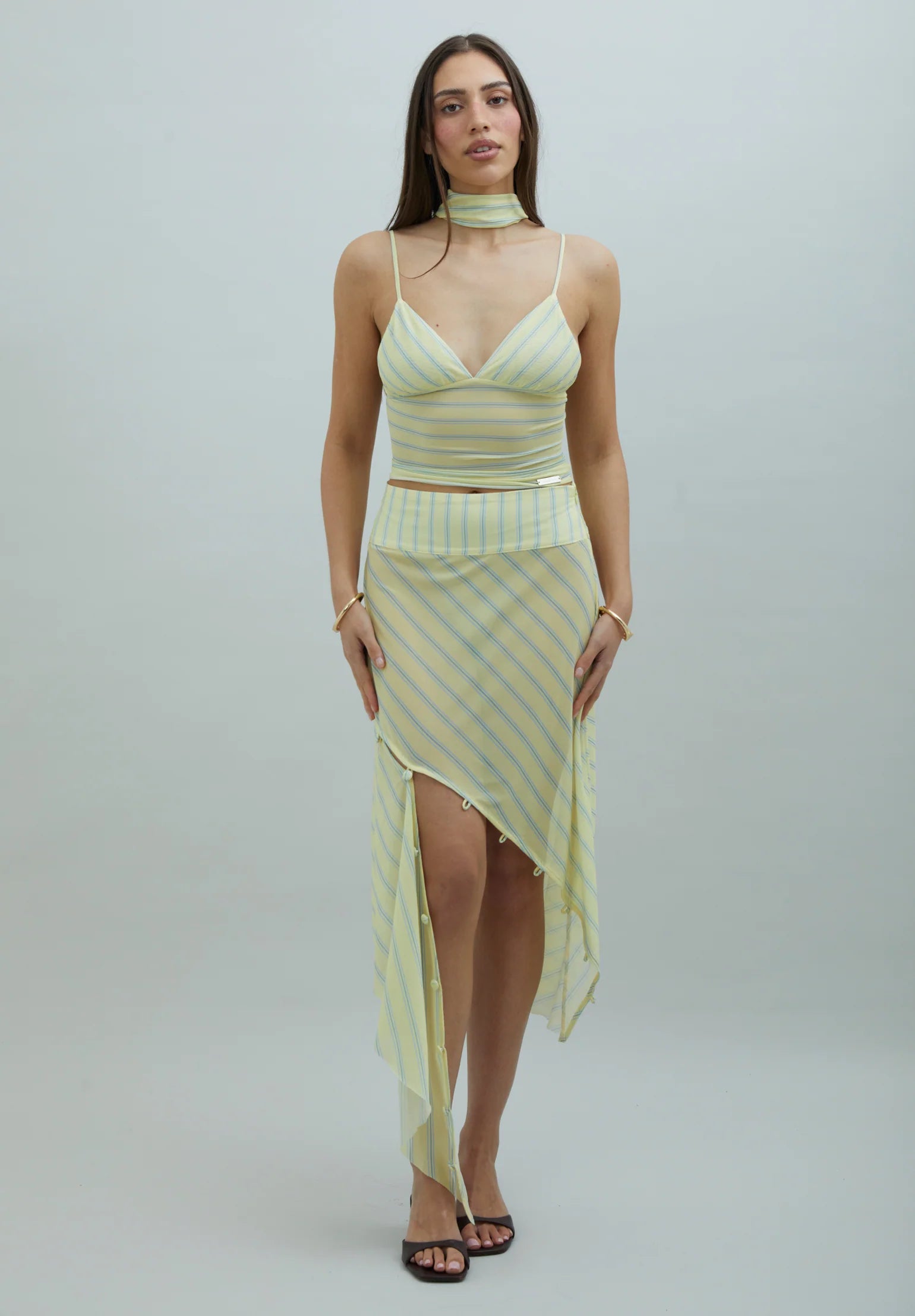 Mesh Cami Top - Striped