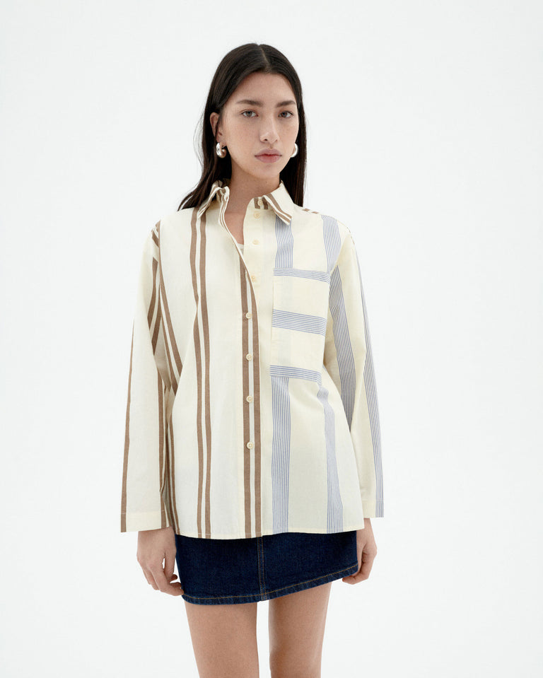 Marcelle Blouse - Poplin Stripes Ecru