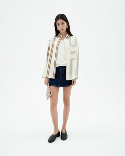 Marcelle Blouse - Poplin Stripes Ecru