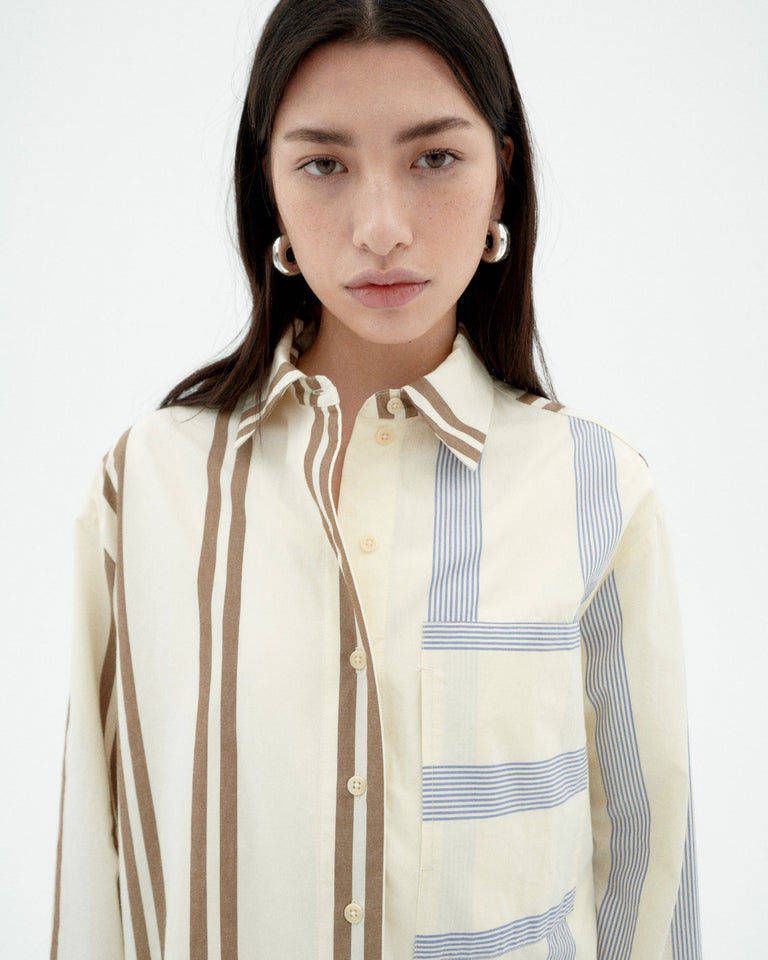 Marcelle Blouse - Poplin Stripes Ecru
