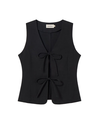 Elsie Bows Top - Black