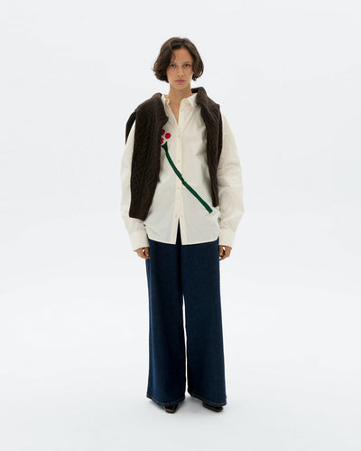 Poplin Flower Juana Blouse - White
