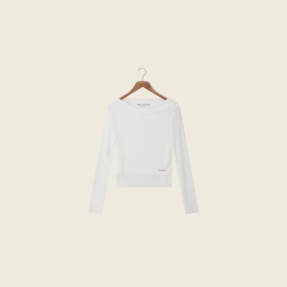 Double Layer LS Mesh Top - Vintage White