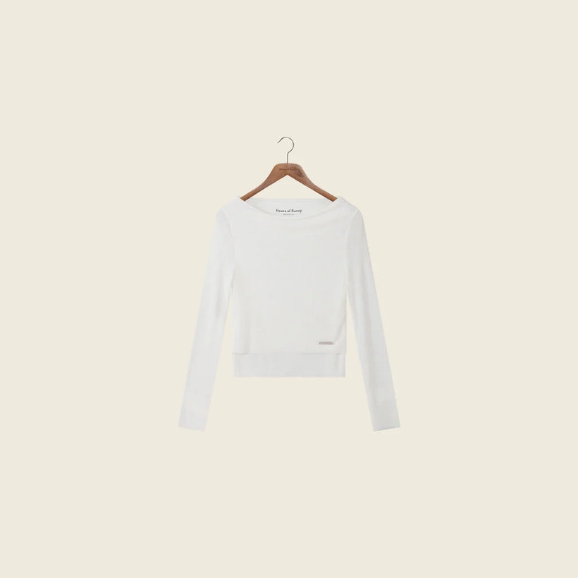 Double Layer LS Mesh Top - Vintage White
