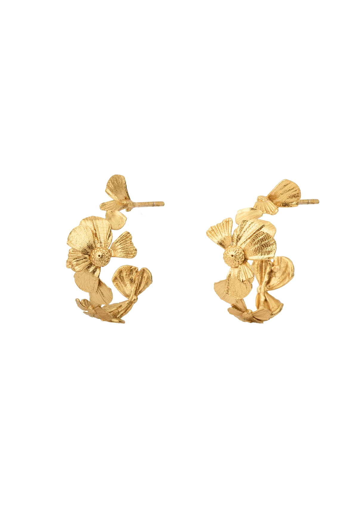 Wildflower Gilded Hoop Earrings - Gold