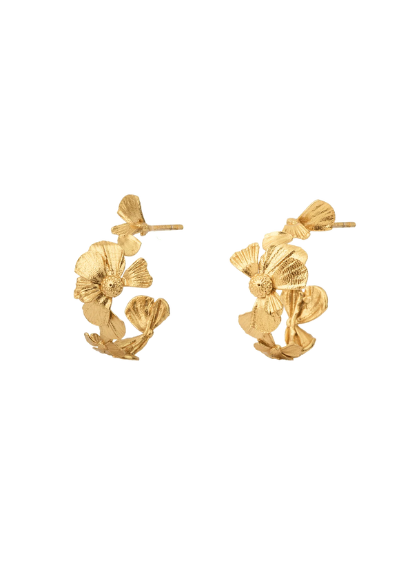 Wildflower Gilded Hoop Earrings - Gold