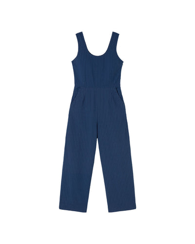 Raflesia Seersucker Jumpsuit - Cobalt Blue