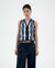 Waterfall Robbie Knit Vest - Multicolour Blue