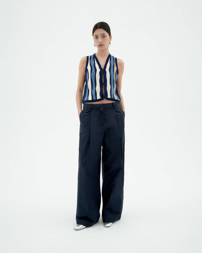 Waterfall Robbie Knit Vest - Multicolour Blue