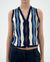 Waterfall Robbie Knit Vest - Multicolour Blue
