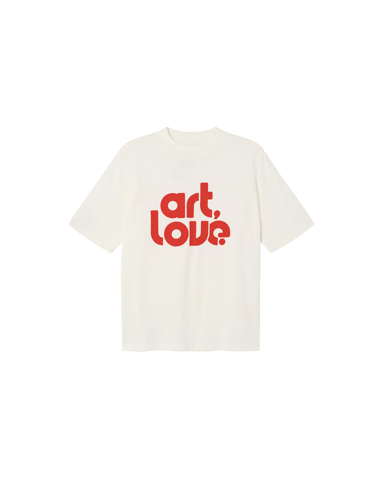 White Art & Love Mock T-Shirt - Snow White