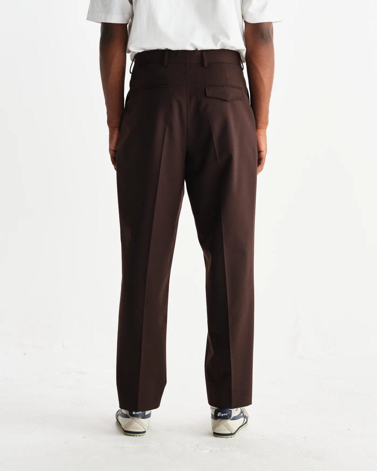 Aubyn Wool Blend  Twill Trousers - Brown