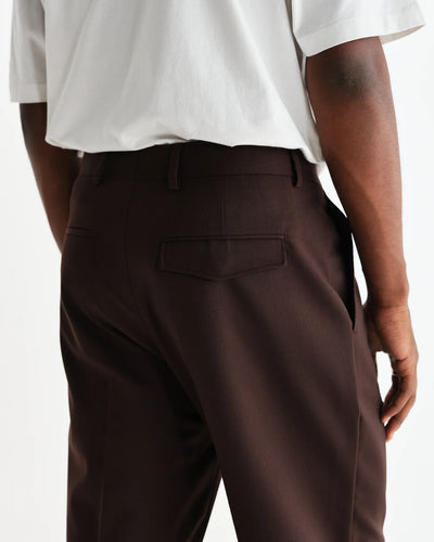 Aubyn Wool Blend  Twill Trousers - Brown