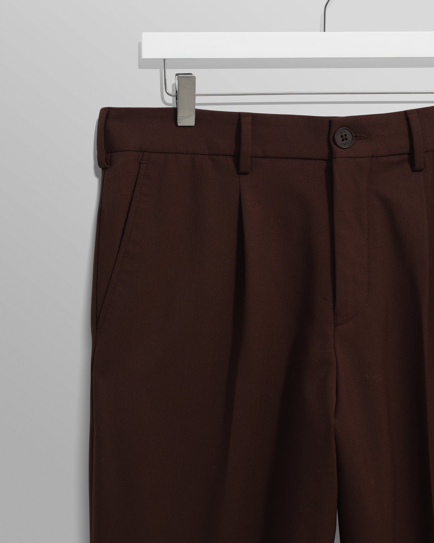 Aubyn Wool Blend  Twill Trousers - Brown