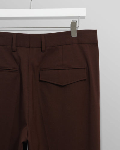Aubyn Wool Blend  Twill Trousers - Brown
