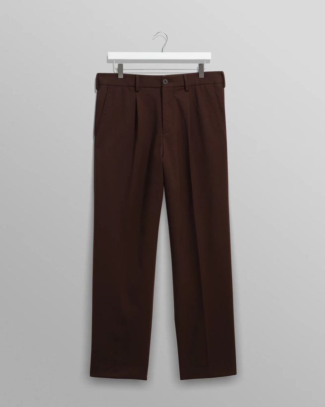 Aubyn Wool Blend  Twill Trousers - Brown