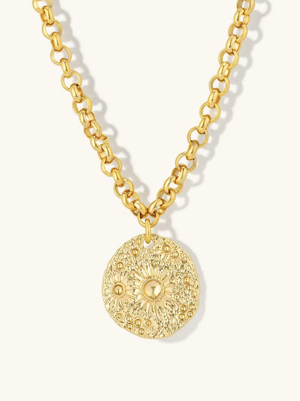 Aurora Sun Necklace - Gold Plating
