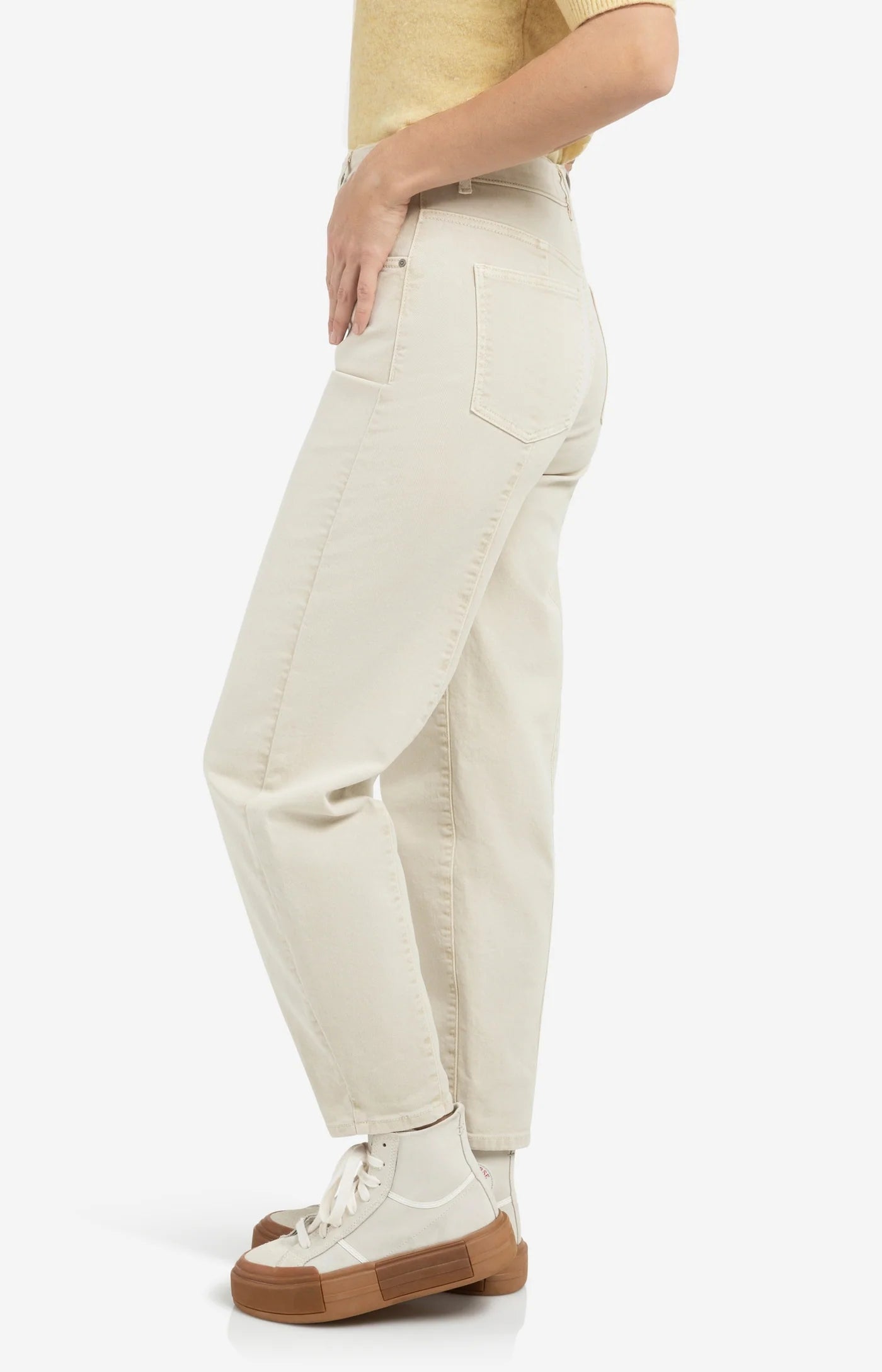 Barrel Jeans with back seams - Sandstone Beige
