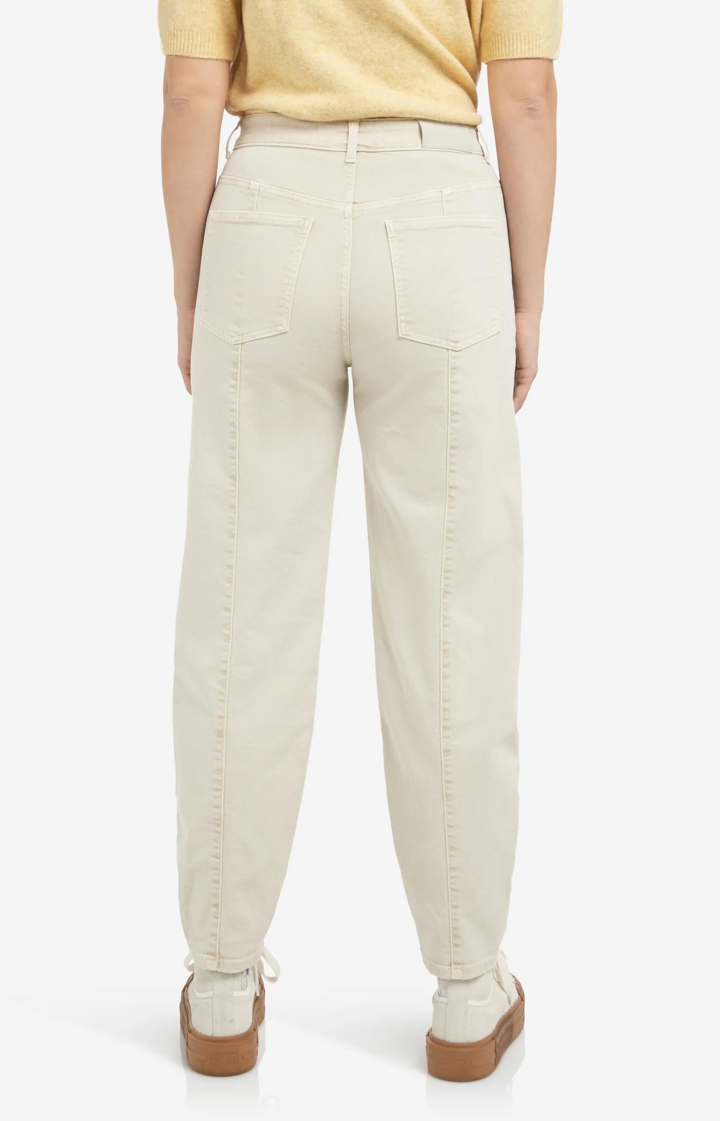 Barrel Jeans with back seams - Sandstone Beige